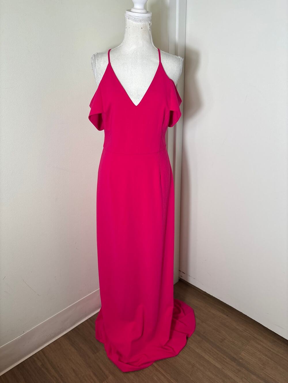 Halston Heritage Hot Pink Gown Sz 4